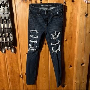 American Eagle Ne(x)t Level Stretch High Waisted Patched Jeggings | Size: 8